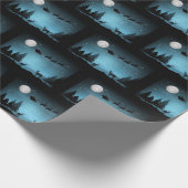 夜の愛らしいトナカイ ラッピングペーパー (角)