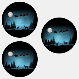 夜の愛らしいトナカイ ラベル