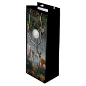 夜の愛らしいトナカイ ワインギフトバッグ (正面アングル)