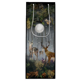 夜の愛らしいトナカイ ワインギフトバッグ