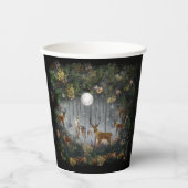 夜の愛らしいトナカイ 紙コップ (正面)