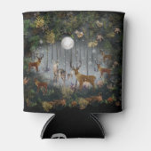 夜の愛らしいトナカイ 缶クーラー (正面)