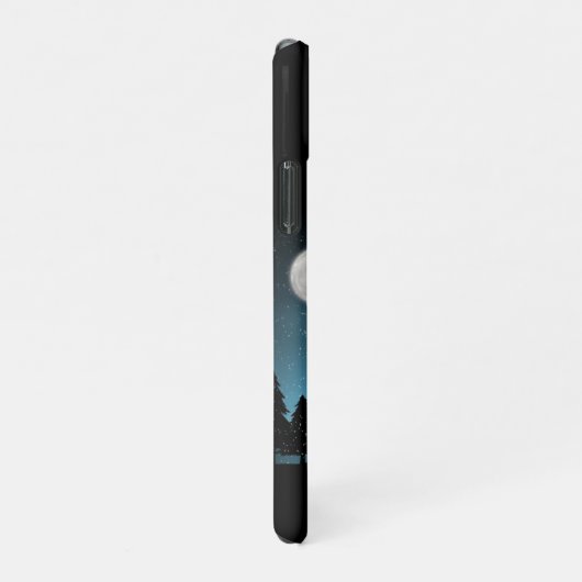 夜の愛らしいトナカイ iPhoneケース (右側)