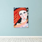 夜の抽象芸術デジタルポートレートの女性 キャンバスプリント (インサイチュ (ウッドフロア))