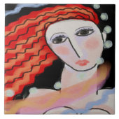 夜の抽象芸術デジタルポートレートの女性 タイル (正面)