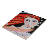 夜の抽象芸術デジタルポートレートの女性 タイル (側面)