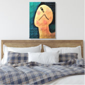 夜の抽象芸術絵画デジタルの女性 キャンバスプリント (インサイチュ (寝室))