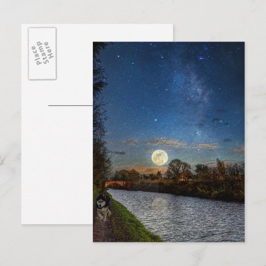 夜の散歩 ポストカード (正面/裏面)