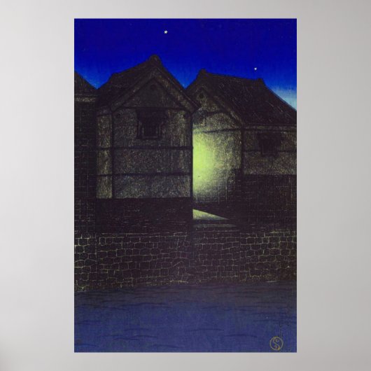 夜の新川　東京十二景 ポスター (正面)