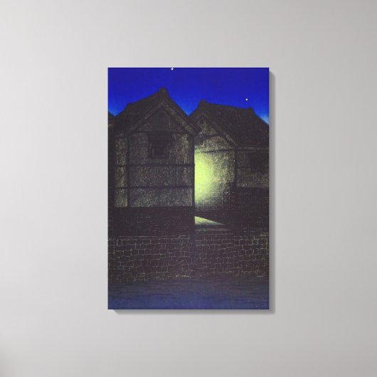 夜の新川 河瀬敏夫 キャンバスプリント (正面)