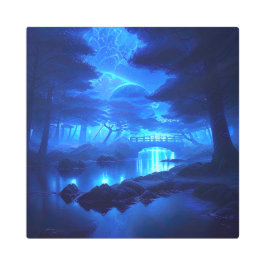 夜の旅 メタルプリント