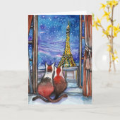 夜の日付 カード (黄色い花)