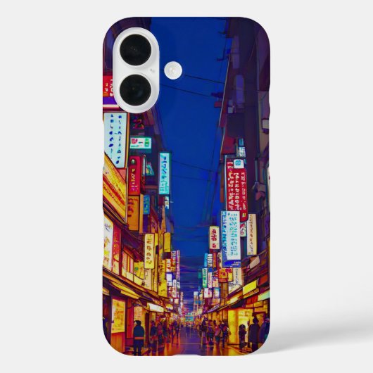 夜の日本の市街地 Case-Mate iPhoneケース (裏面)
