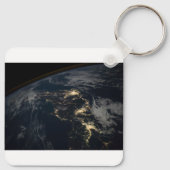 夜の日本の街灯。 キーホルダー (裏面)