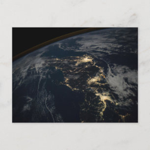 夜の日本の街灯。 ポストカード