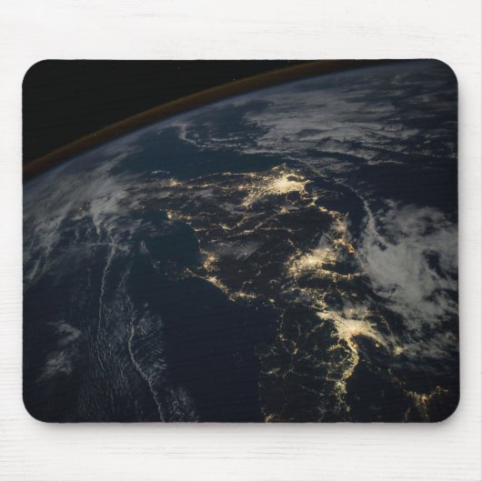 夜の日本の街灯。 マウスパッド (正面)