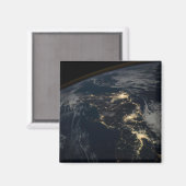 夜の日本の街灯。 マグネット (正面/裏面)