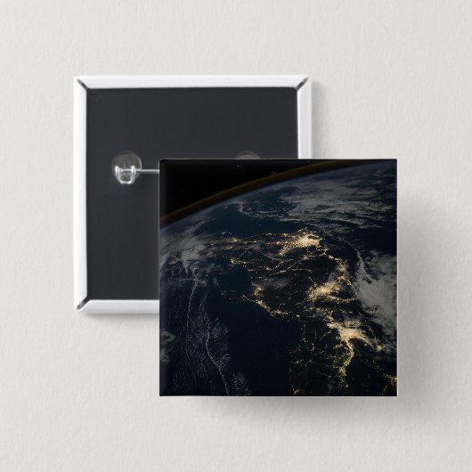 夜の日本の街灯。 缶バッジ (正面&裏面)