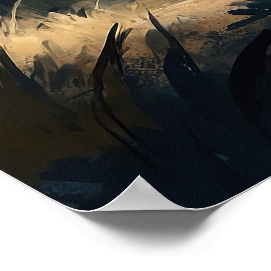 夜の星と月の信仰で野生の静かなライオン ポスター (角)