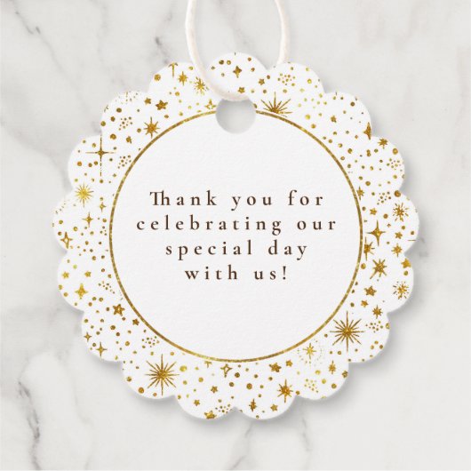 夜の星の天空の神秘的な感謝 フェイバータグ (裏面)