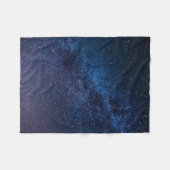 夜の星の銀河系かわいい フリースブランケット (正面(横))
