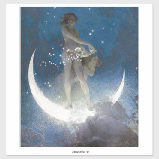夜の星を散らすルナ女神 シール (シート)