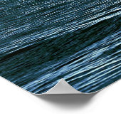 夜の曇り月海岸 ポスター (角)