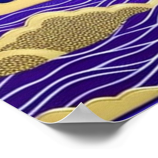 夜の曇り海 ポスター (角)