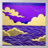 夜の曇り海 ポスター (正面)