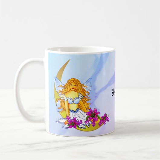 夜の月の夢の妖精 コーヒーマグカップ (左)