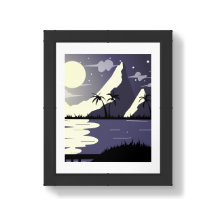 夜の月を眺める