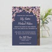 夜の桜の結婚式招待状 案内状 (スタンド正面)