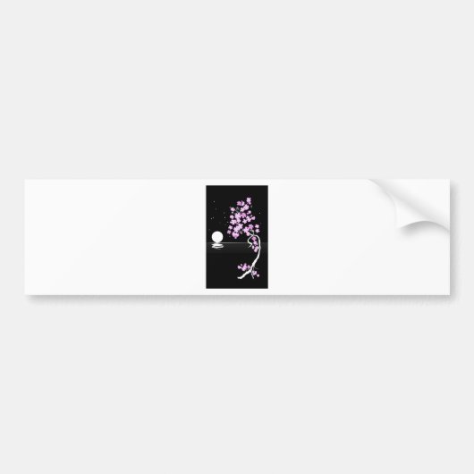 夜の桜 バンパーステッカー (正面)