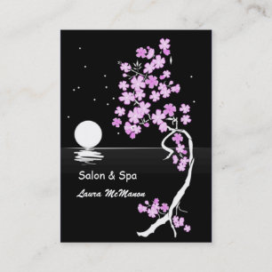 夜の桜(桜) (黒で) 名刺