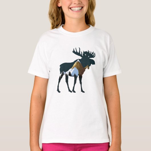 夜の森のカモシカ Tシャツ (正面)