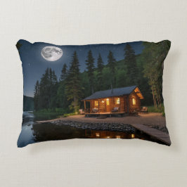 夜の森のキャビン アクセントクッション