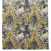 夜の森の中でキリン。 シャワーカーテン (正面)