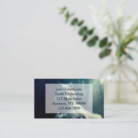 夜の森の白いオオカミ 名刺 (スタンド正面)