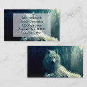 夜の森の白いオオカミ 名刺 (正面/裏面)