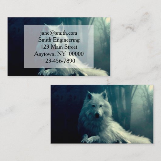 夜の森の白いオオカミ 名刺 (正面/裏面)