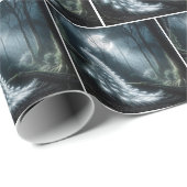 夜の森の白い孔雀 ラッピングペーパー (ロールコーナー)