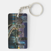 夜の橋が付いているマイアミ都市のスカイライン キーホルダー (裏面)