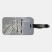 夜の橋が付いているマイアミ都市のスカイライン ラゲッジタグ (裏面横)