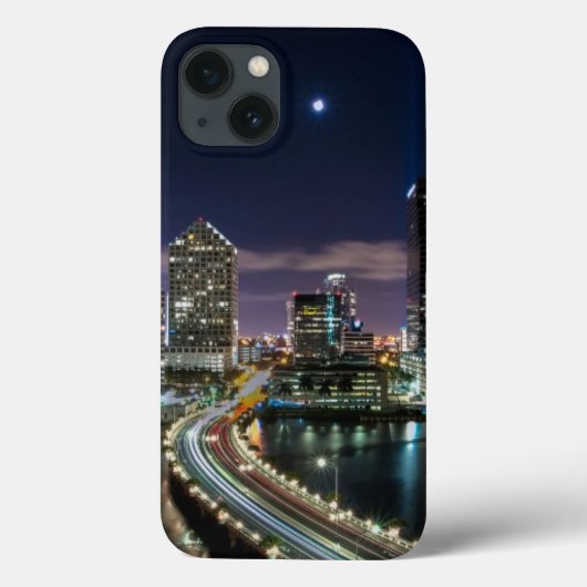 夜の橋が付いているマイアミ都市のスカイライン Case-Mate iPhoneケース (裏面)