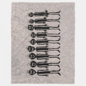 夜の歩くギグラーズペトログリフ フリースブランケット (正面)