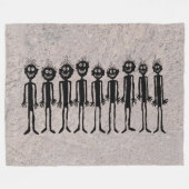 夜の歩くギグラーズペトログリフ フリースブランケット (正面(横))