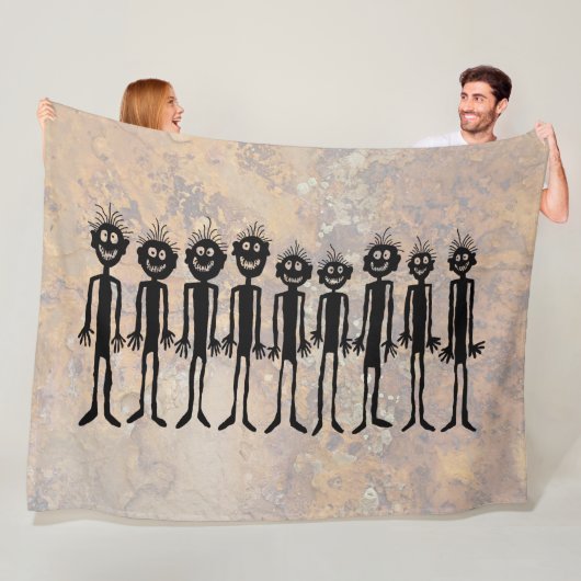 夜の歩くギグラーズペトログリフ フリースブランケット (インサイチュ)