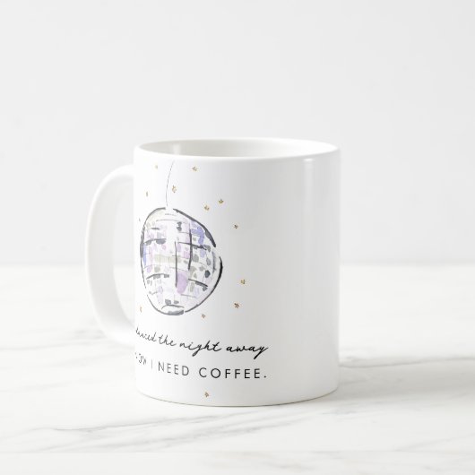 夜の水の色遠くにのディスコボールを踊った コーヒーマグカップ (正面左)