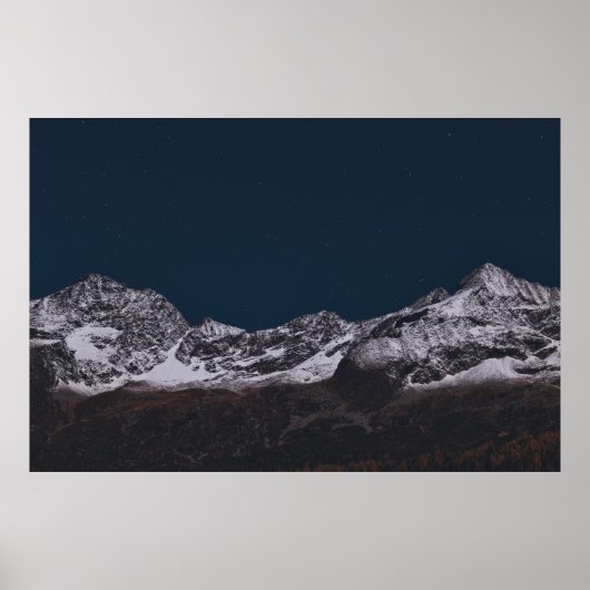 夜の氷をかぶった山 ポスター (正面)