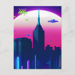 夜の波と蒸気の輝き ポストカード